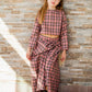 Maglia crop tartan + Gonna lunga tartan