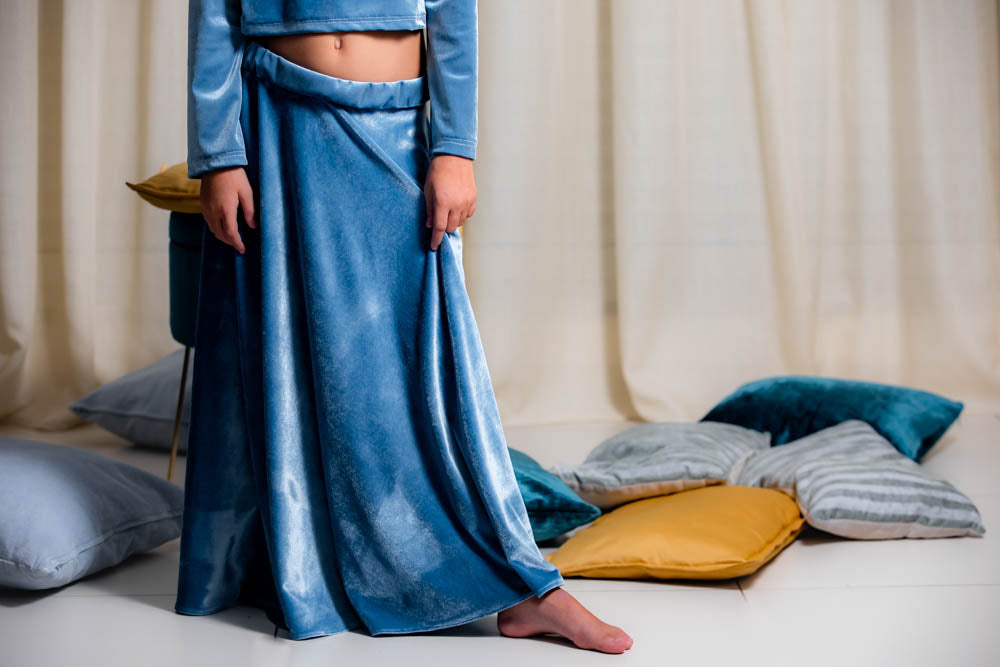 Maglia crop velvet + Gonna lunga velvet