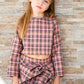 Maglia crop tartan