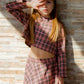 Maglia crop tartan