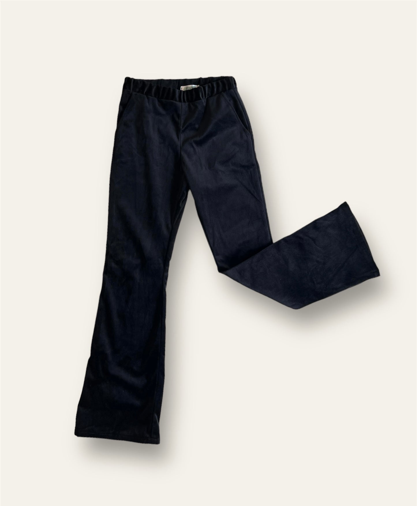 Pant zampa con tasche velluto