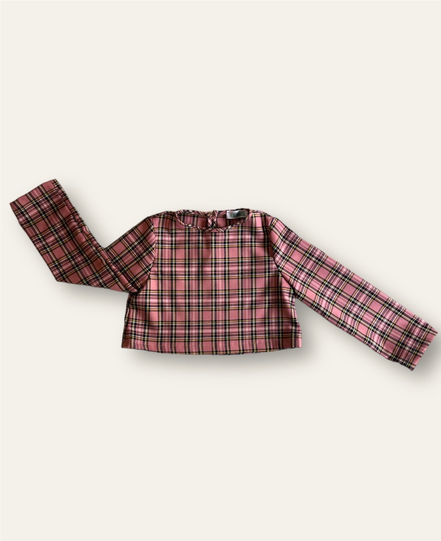 Maglia crop tartan