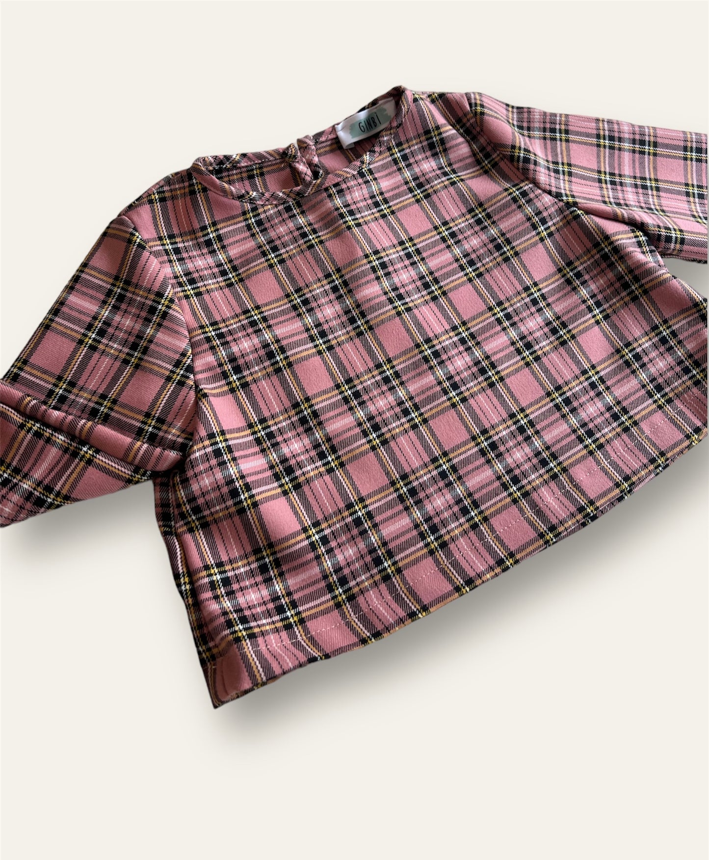 Maglia crop tartan
